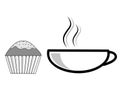 Cupcake icon. coffee icon. coffee break. vector illustration. Royalty Free Stock Photo